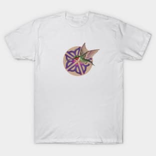 HummingBird Rochester Flower Drawing T-Shirt